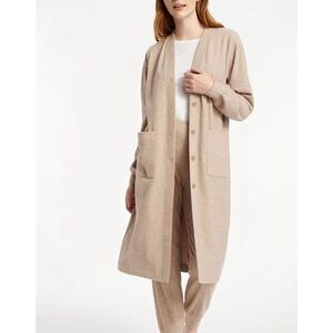 Splendid Collection Norwood tan fleece long cardigan M